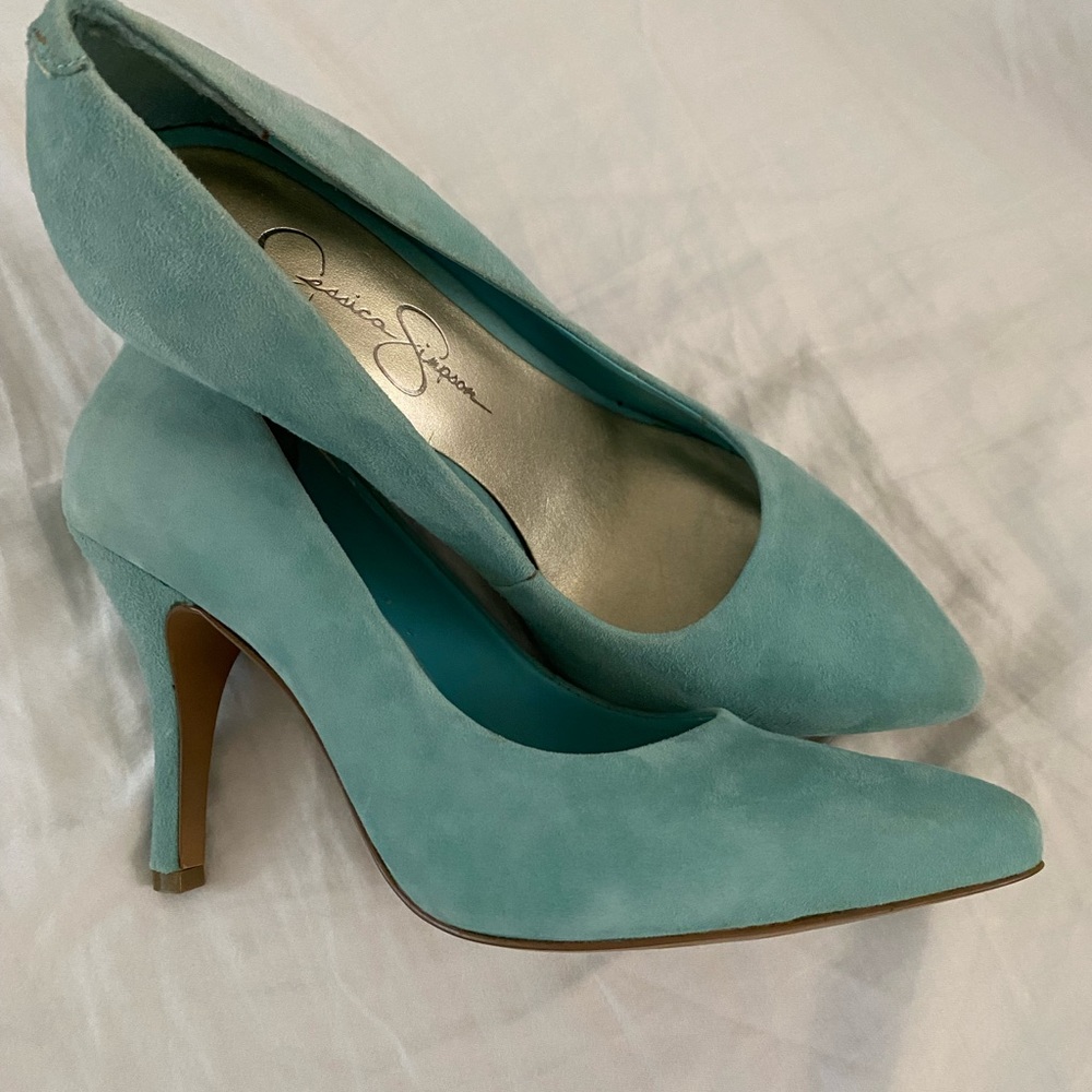 Jessica Simpson turquoise heels